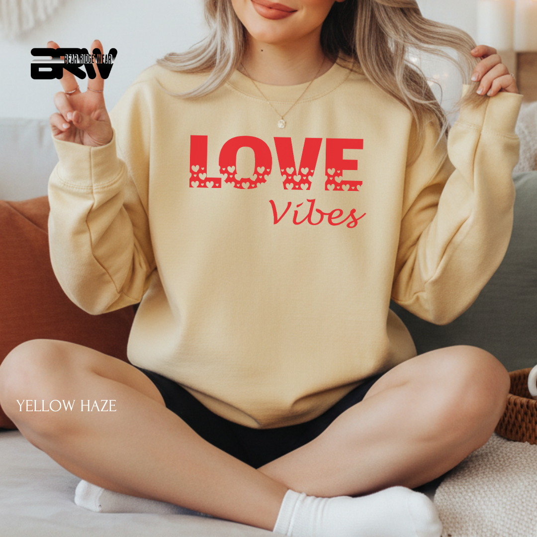 'Love Vibes-Red' Valentine's Crewneck Sweatshirt