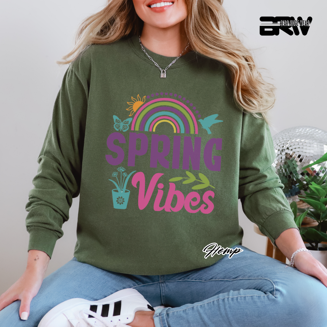 'Spring Vibes' Long Sleeve Tee