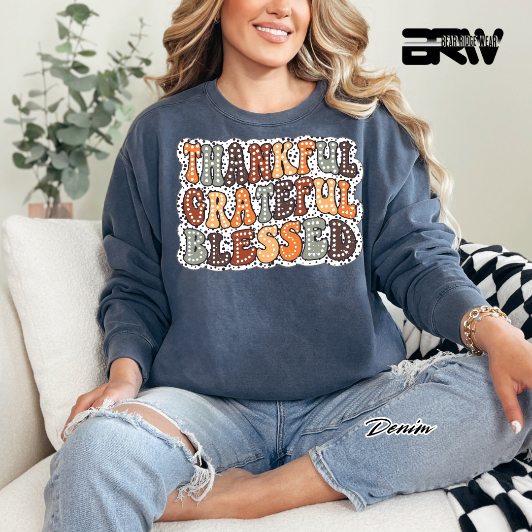'Thankful Grateful Blessed' Fall Long Sleeve Tee