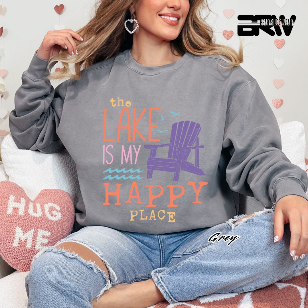 'The Lake Is My Happy Place' Summer Long-Sleeve Tee