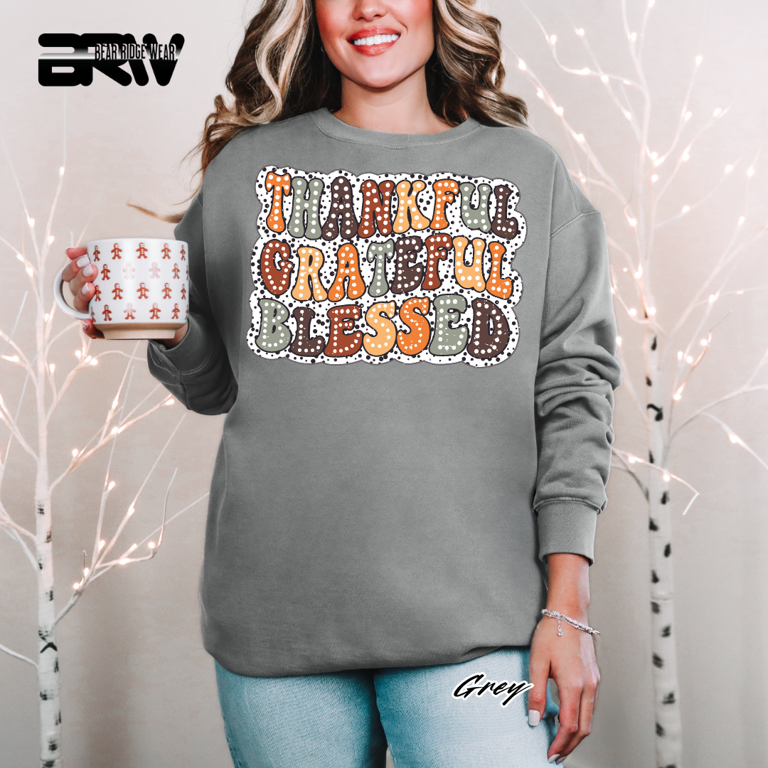 'Thankful Grateful Blessed' Fall Long Sleeve Tee