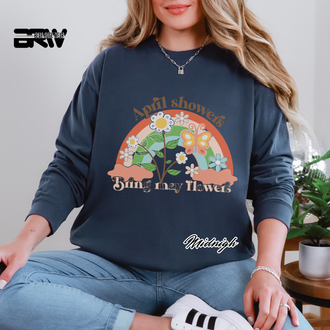 'April Showers, Bring may Flowers' Long Sleeve Tee