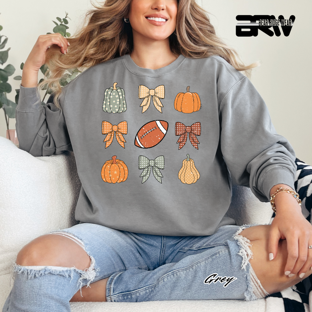 'Pumpkin Distressed football' Fall Long Sleeve Tee