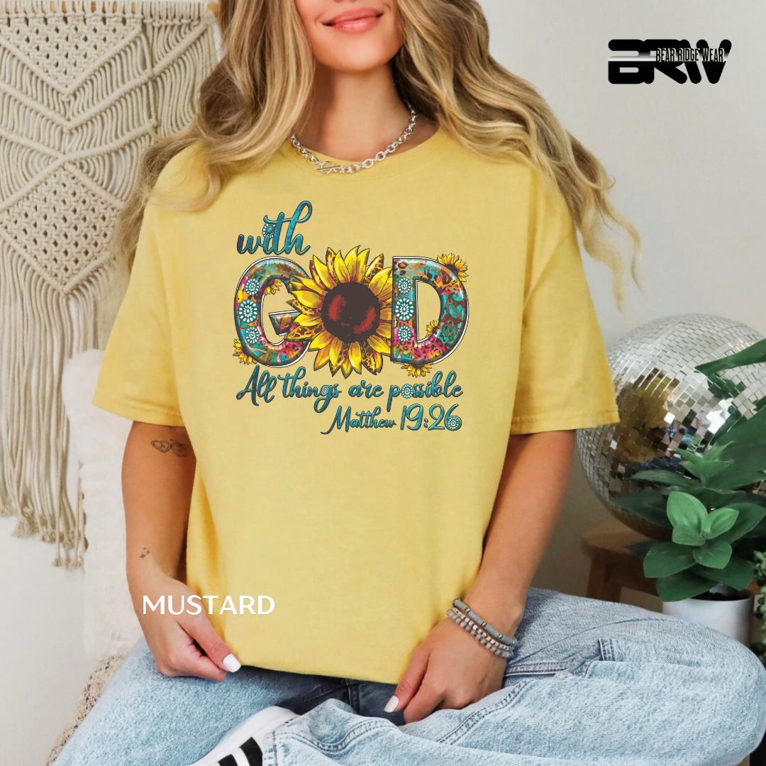 'With God All Things Are Possible' Faith Tee