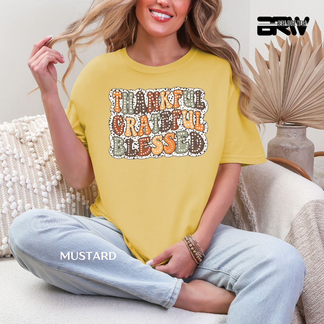 'Thankful Grateful Blessed' Fall Tee