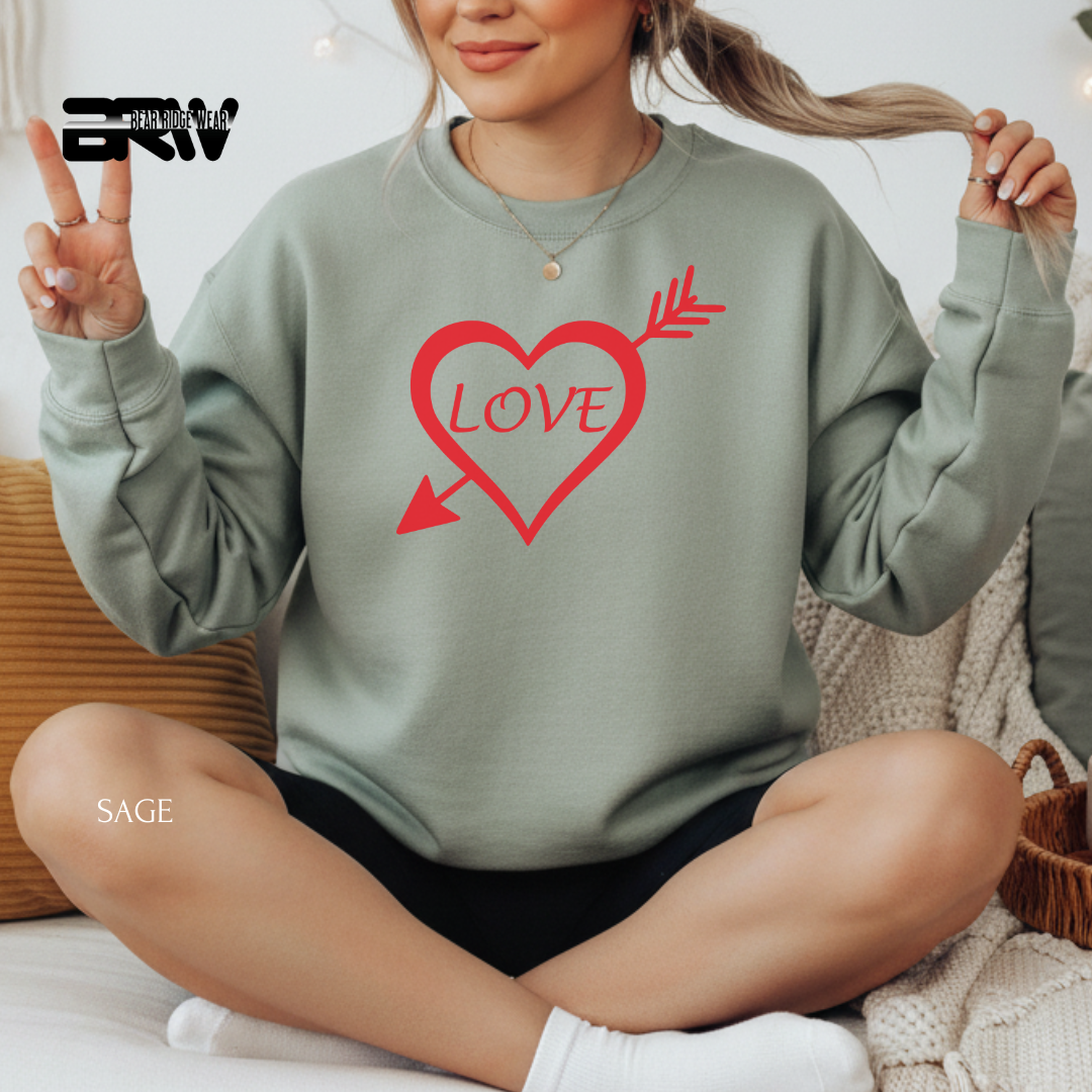 'Love -Heart Arrow' Valentine's Crewneck Sweatshirt