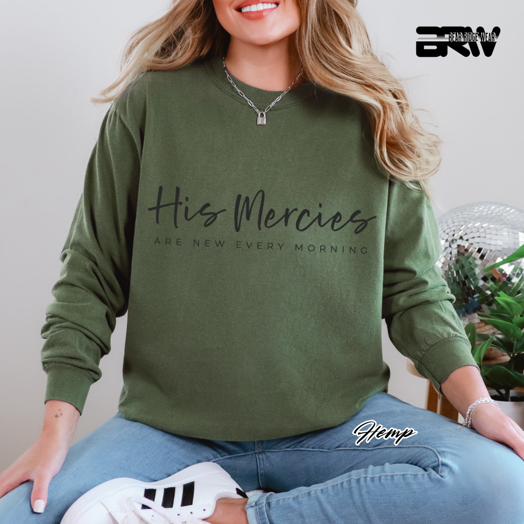 'His Mercies Are New Every Morning' Faith Long-Sleeve Tee