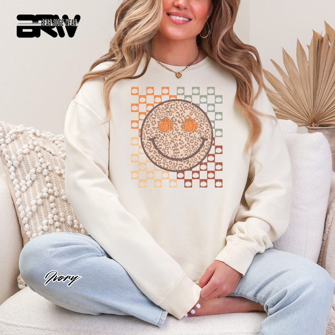 'Happy Face Pumpkin Eyes' Fall Long Sleeve Tee