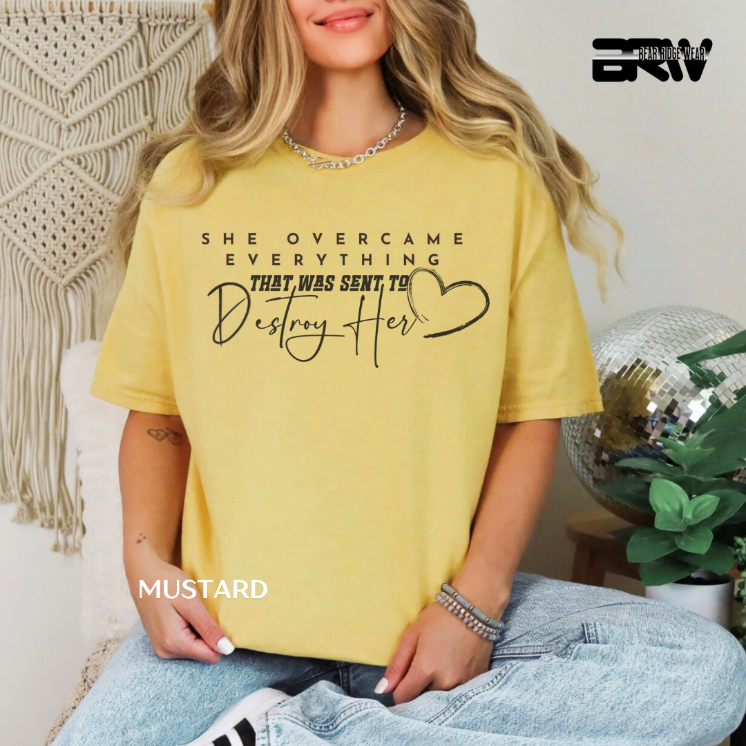 'She Over Came-Black' Faith Tee