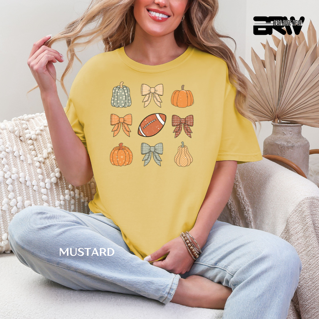 'Pumpkin Distressed Football' Fall Tee