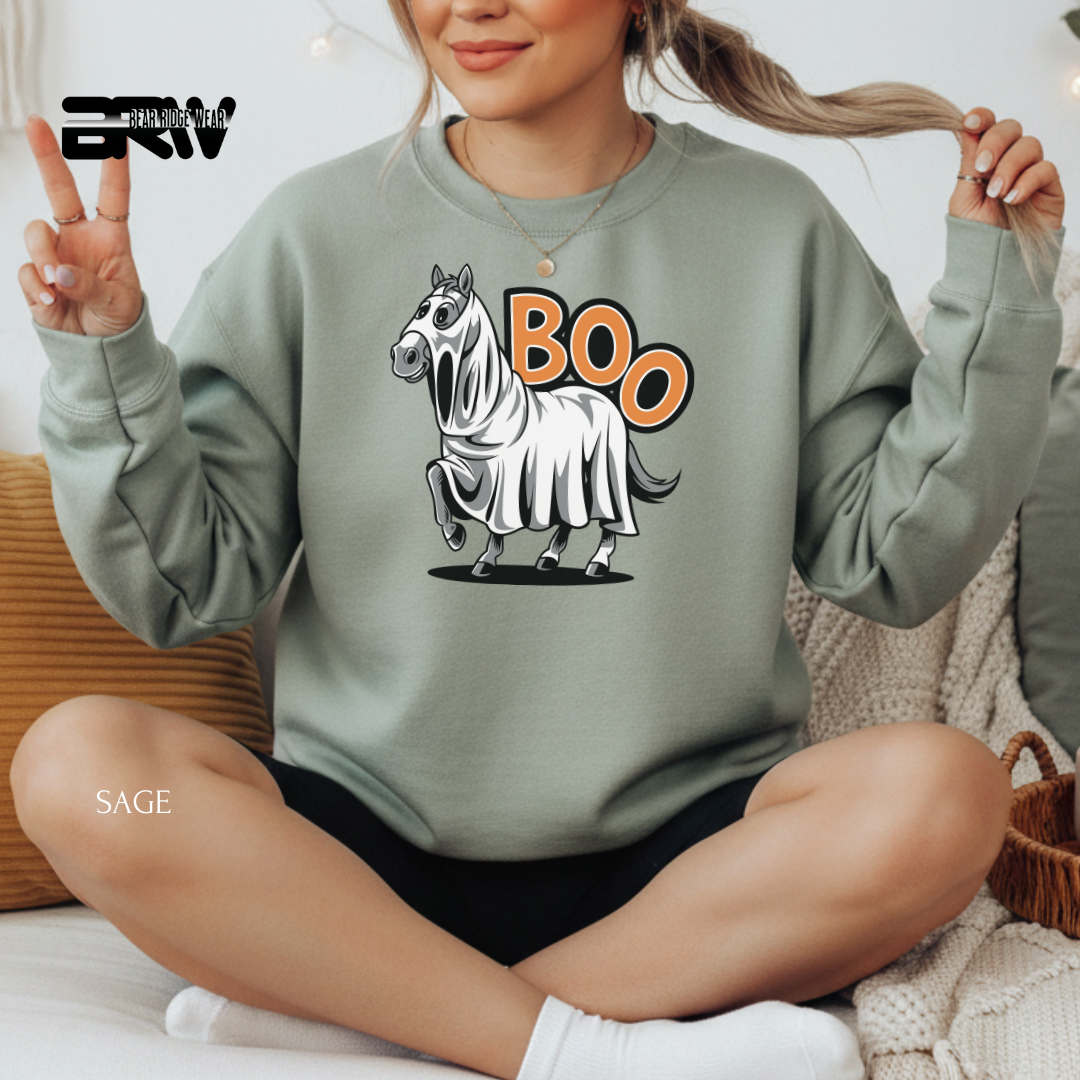 'Horse-Boo' Fall Crewneck Sweatshirt