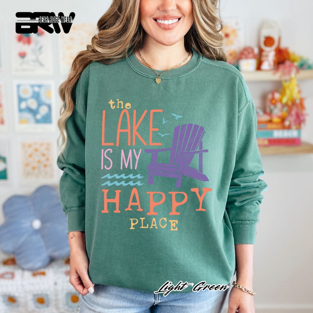 'The Lake Is My Happy Place' Summer Long-Sleeve Tee