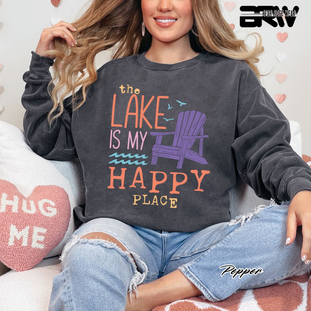 'The Lake Is My Happy Place' Summer Long-Sleeve Tee