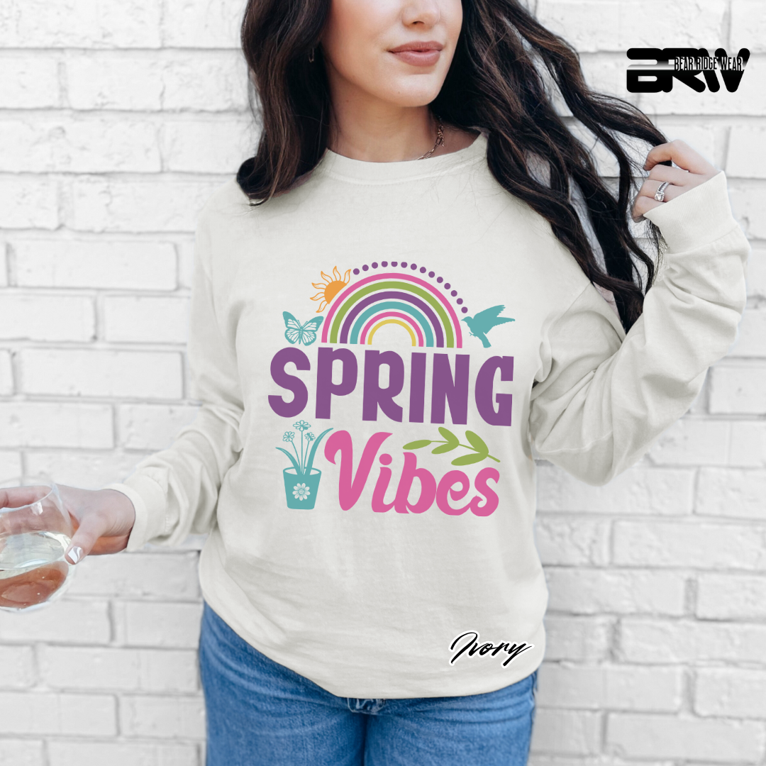 'Spring Vibes' Long Sleeve Tee
