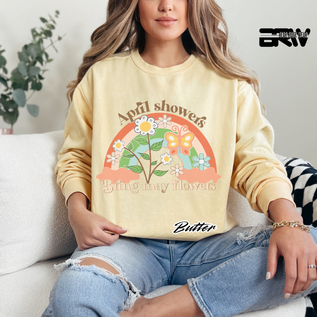 'April Showers, Bring May Flowers' Long Sleeve Tee