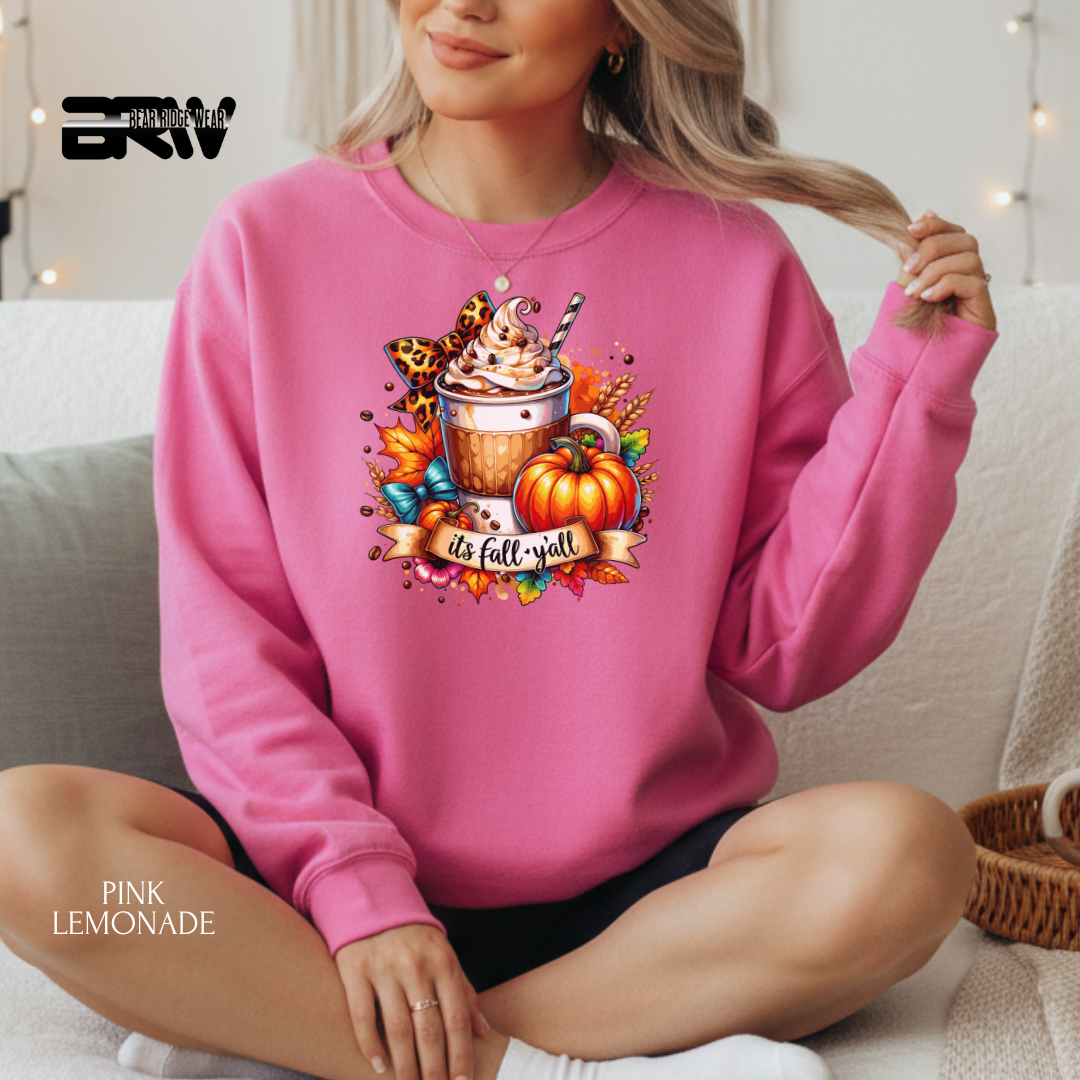 'Its Fall Yall Latte' Fall Crewneck Sweatshirt