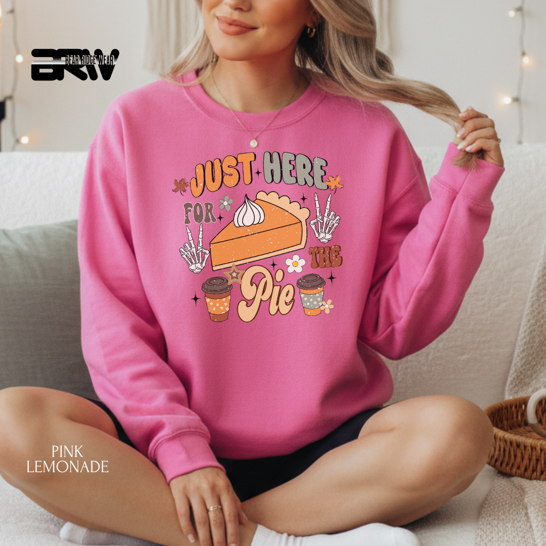 'Just Here For The Pie' Fall Crewneck Sweatshirt