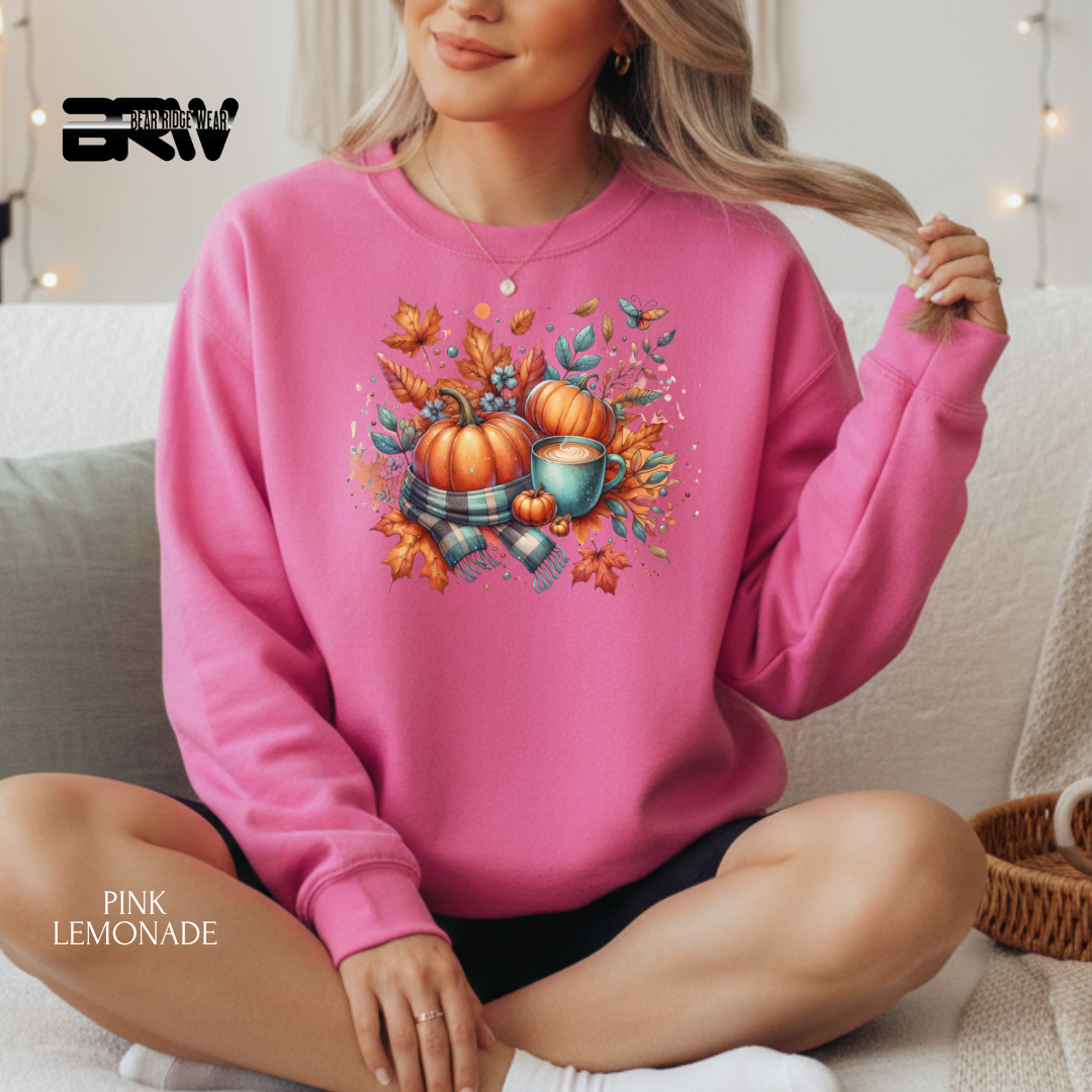'Pumpkin Coffee' Fall Crewneck Sweatshirt