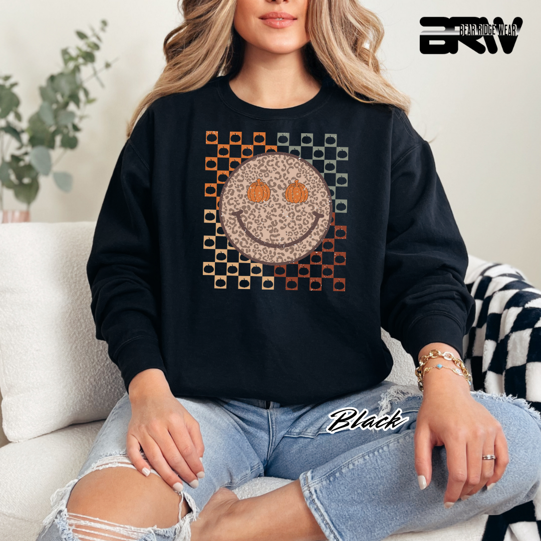 'Happy Face Pumpkin Eyes' Fall Long Sleeve Tee