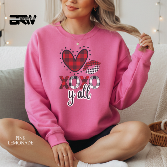 'XOXO Y'all' Valentine's Crewneck Sweatshirt