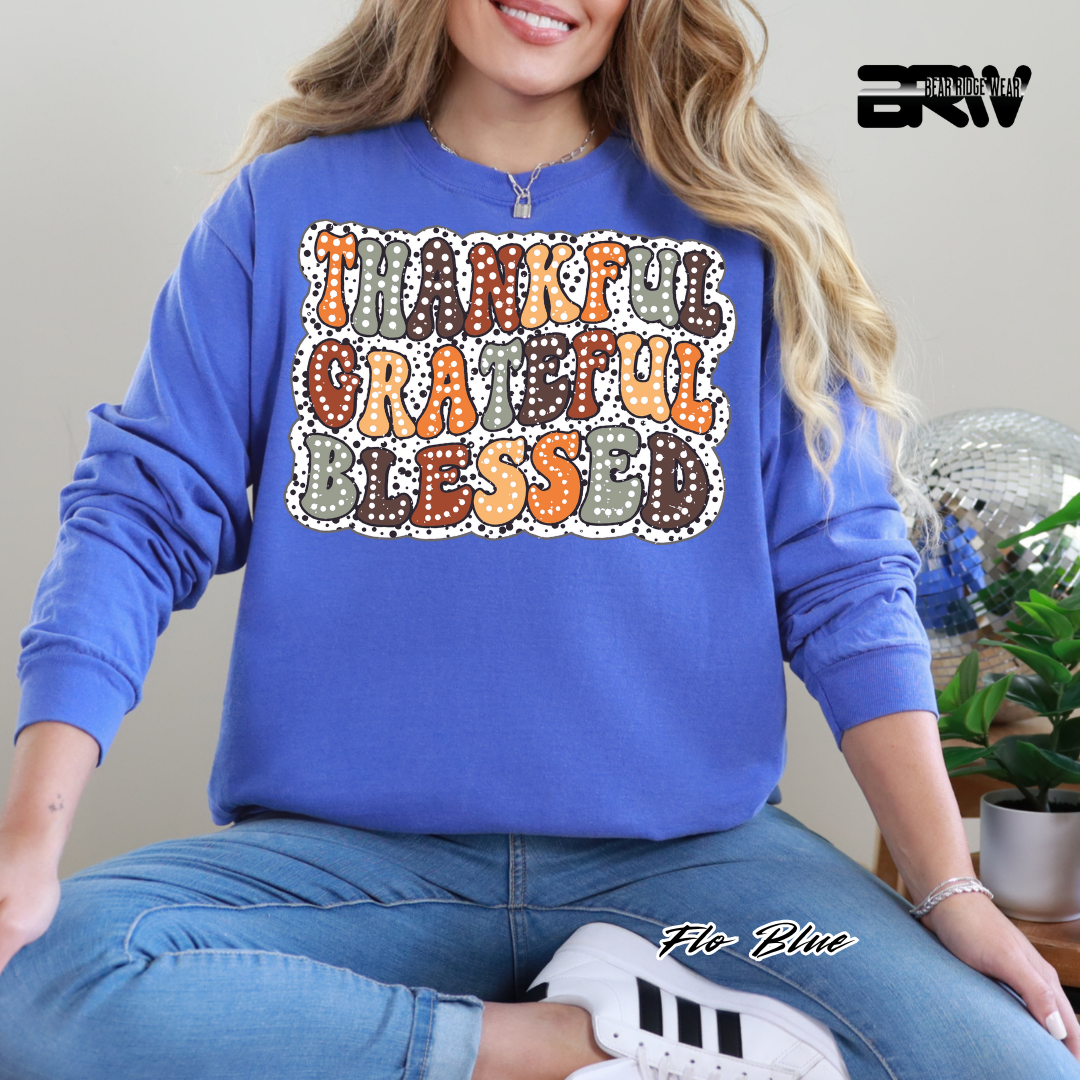 'Thankful Grateful Blessed' Fall Long-Sleeve Tee