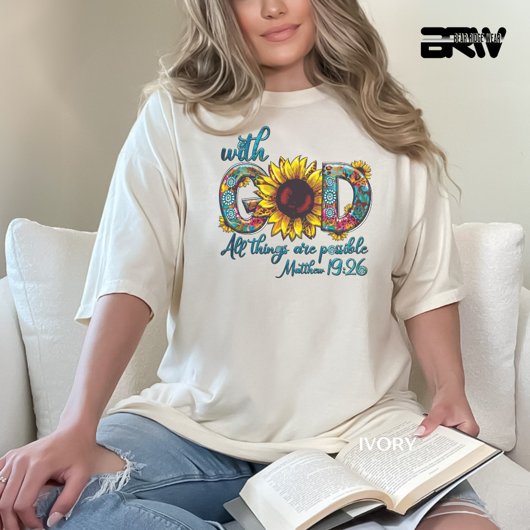 'With God All Things Are Possible' Faith Tee