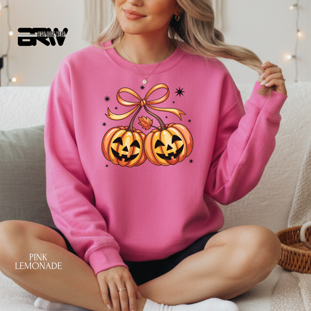 'Pumpkin Cherries' Fall Crewneck Sweatshirt