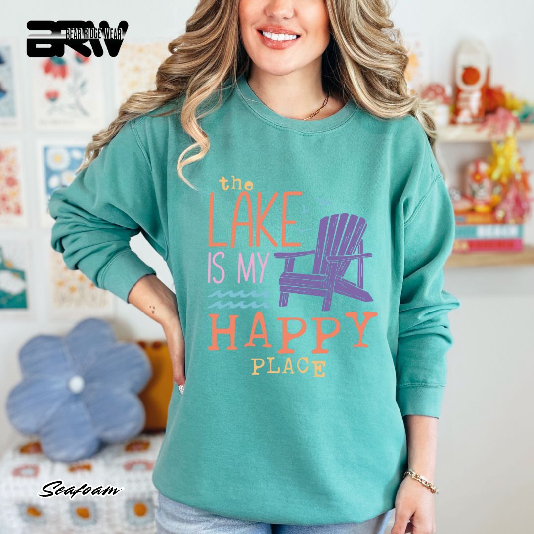 'The Lake Is My Happy Place' Summer Long-Sleeve Tee
