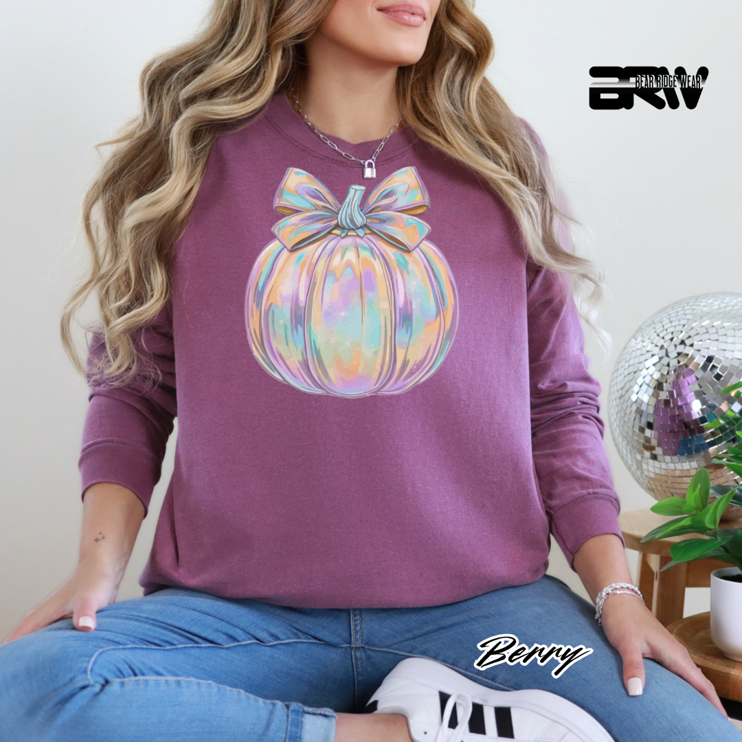 'Iridescent Pumpkin' Fall Long-Sleeve Tee