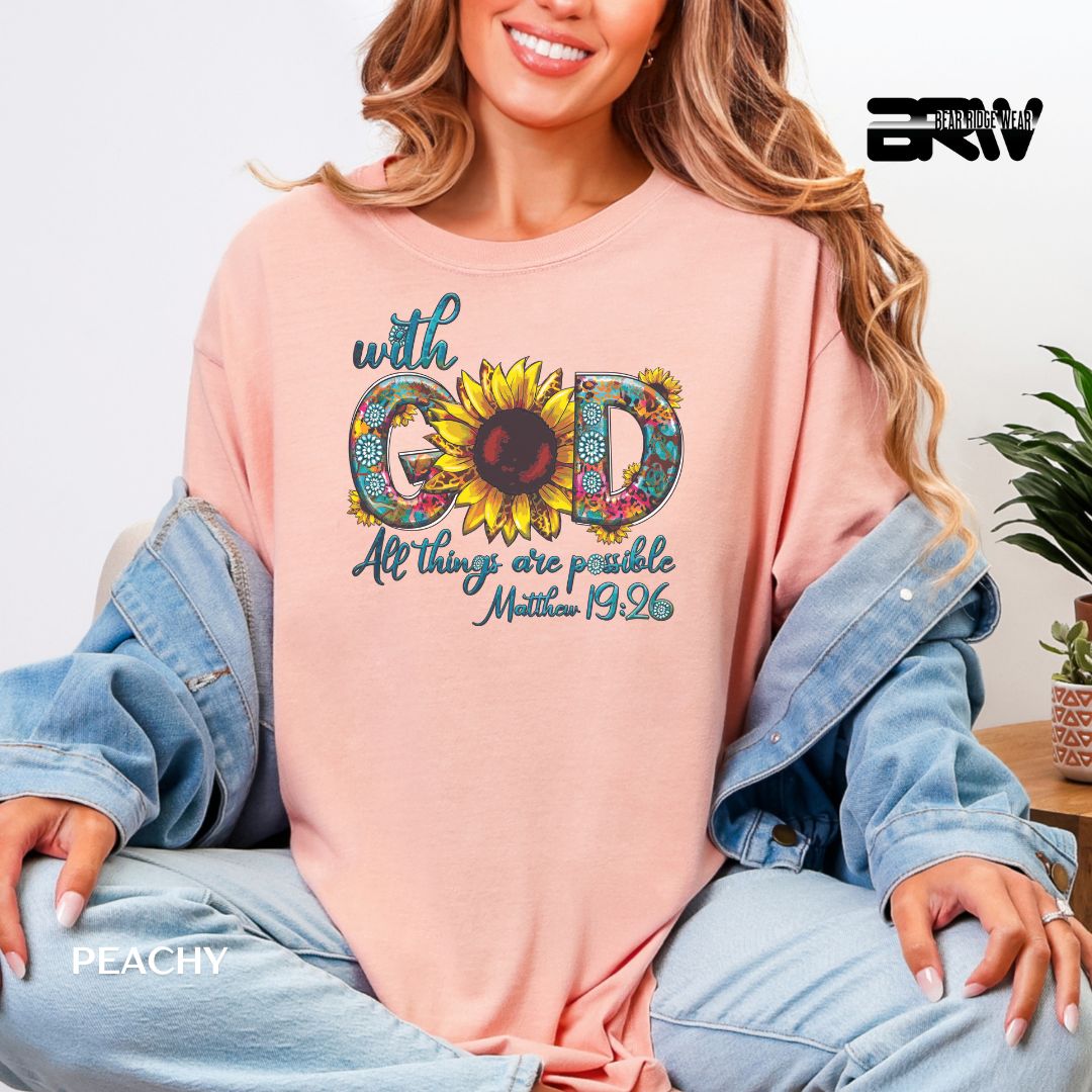'With God All Things Are Possible' Faith Tee