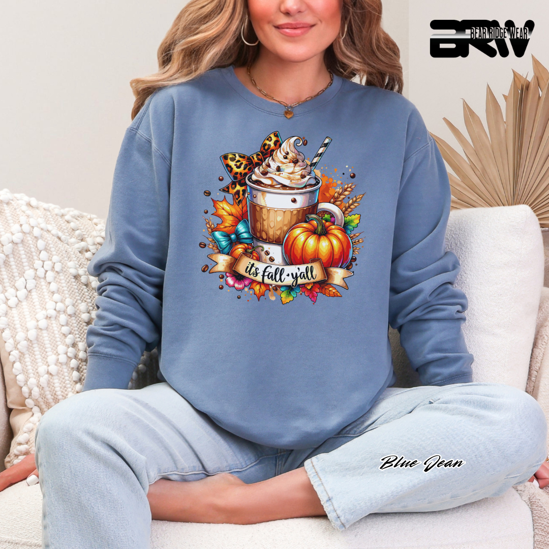 'Its Fall Yall Latte' Fall Long Sleeve Tee