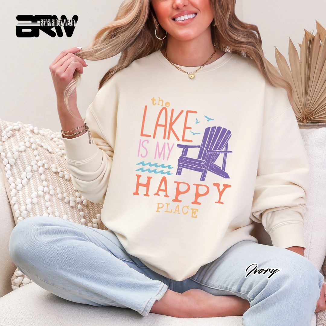 'The Lake Is My Happy Place' Summer Long-Sleeve Tee