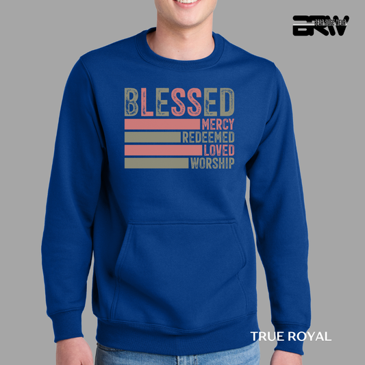 'Blessed'  Faith Kangaroo Pocket Crewneck
