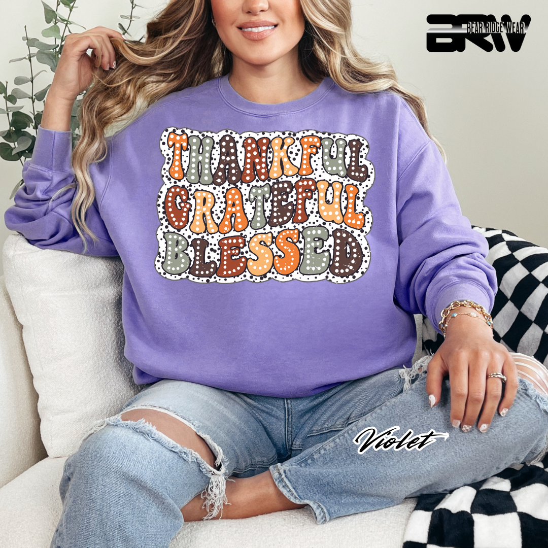 'Thankful Grateful Blessed' Fall Long Sleeve Tee