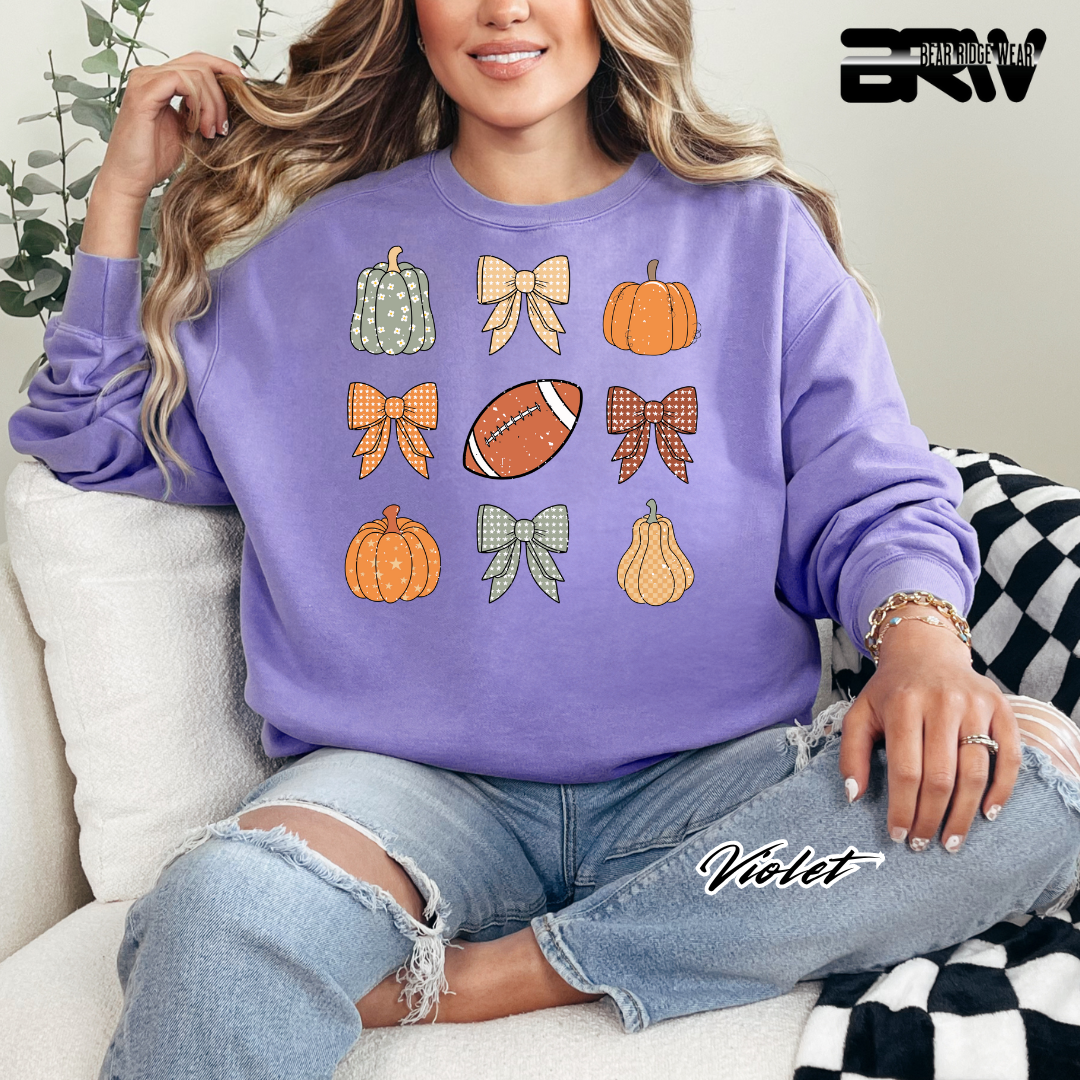 'Pumpkin Distressed football' Fall Long Sleeve Tee