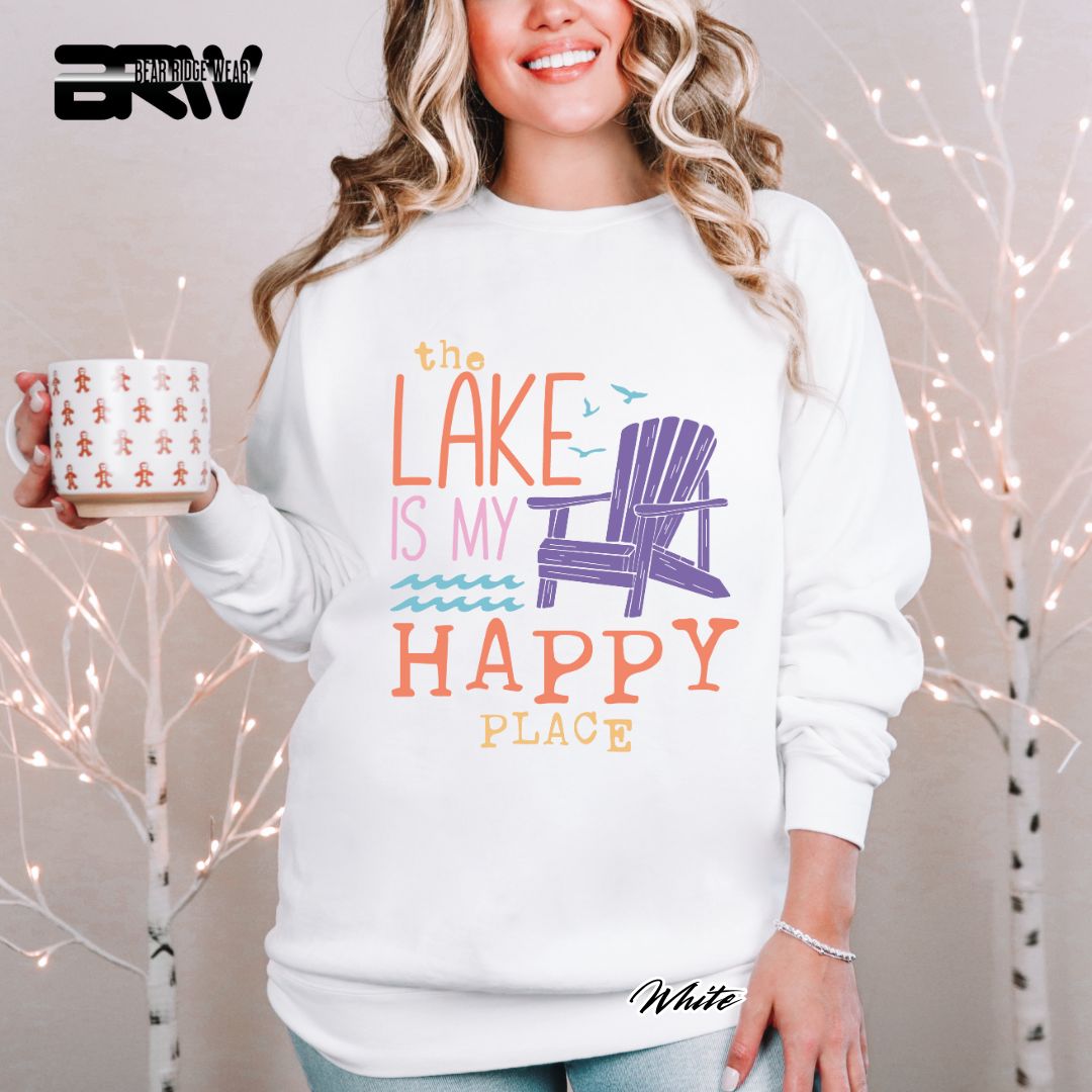 'The Lake Is My Happy Place' Summer Long-Sleeve Tee