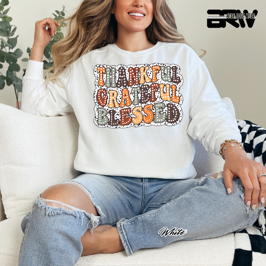 'Thankful Grateful Blessed' Fall Long Sleeve Tee