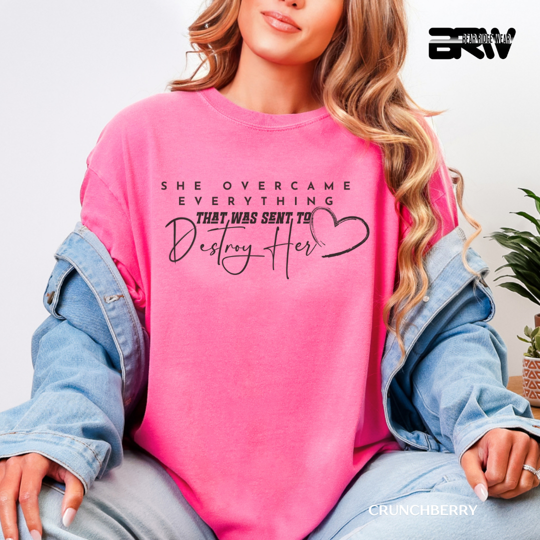 'She Over Came-Black' Faith Tee