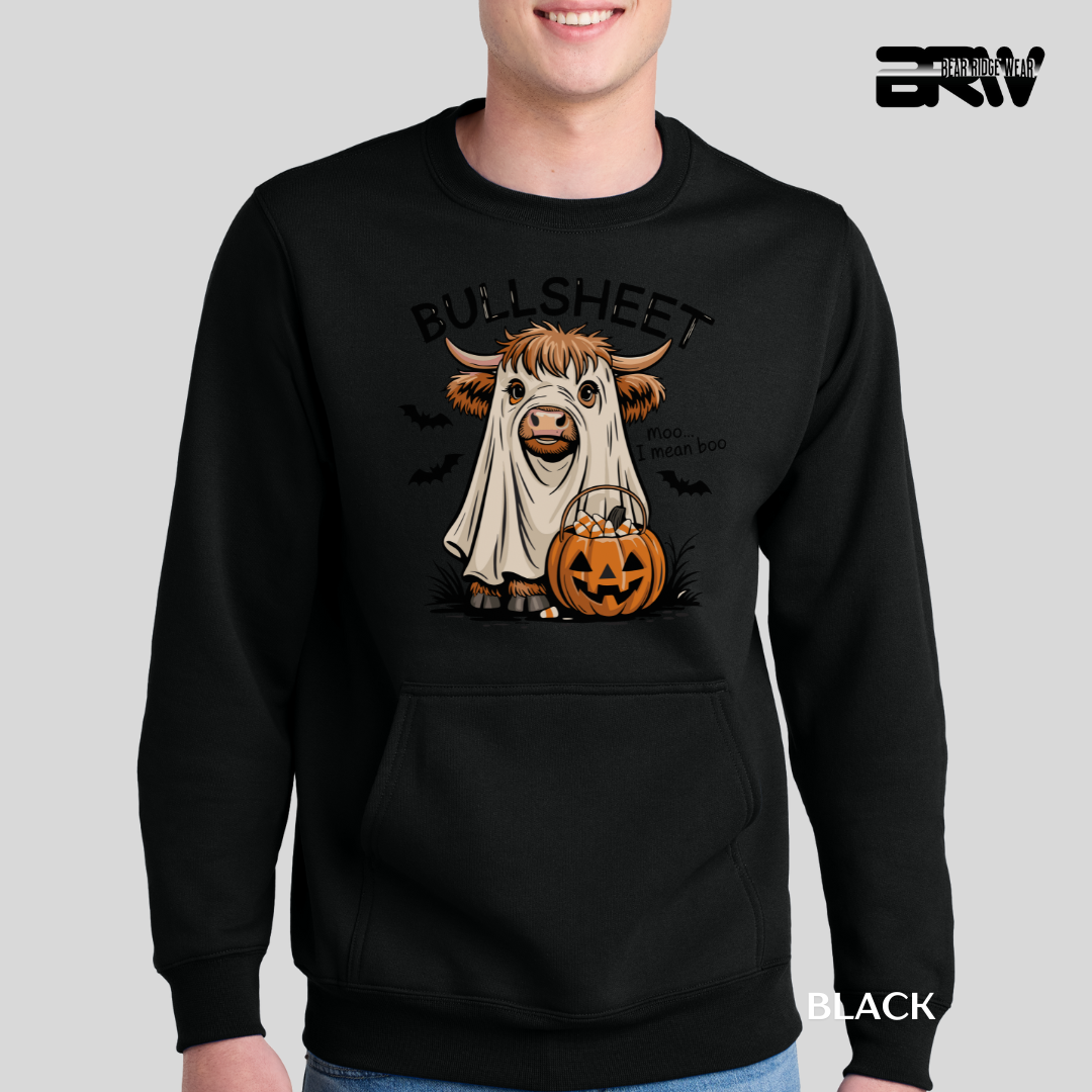 'Bull Sheet-Boo' Kangaroo Pocket Fall Crewneck