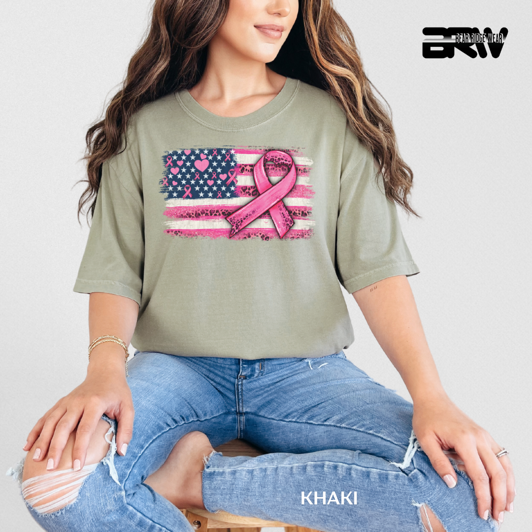 'Breast Cancer-Flag' Awareness Tee