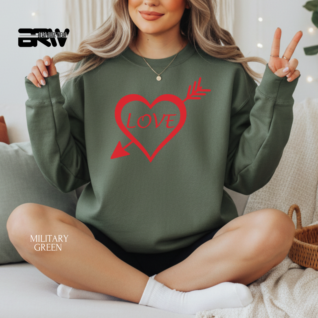 'Love -Heart Arrow' Valentine's Crewneck Sweatshirt