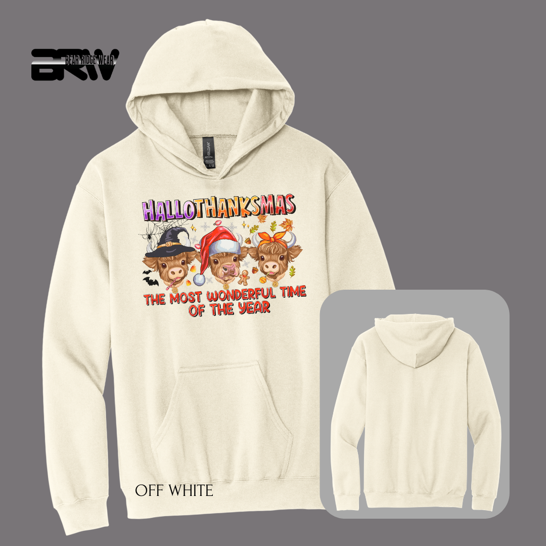 'Hallothanksmas cow' Fall Hoodies