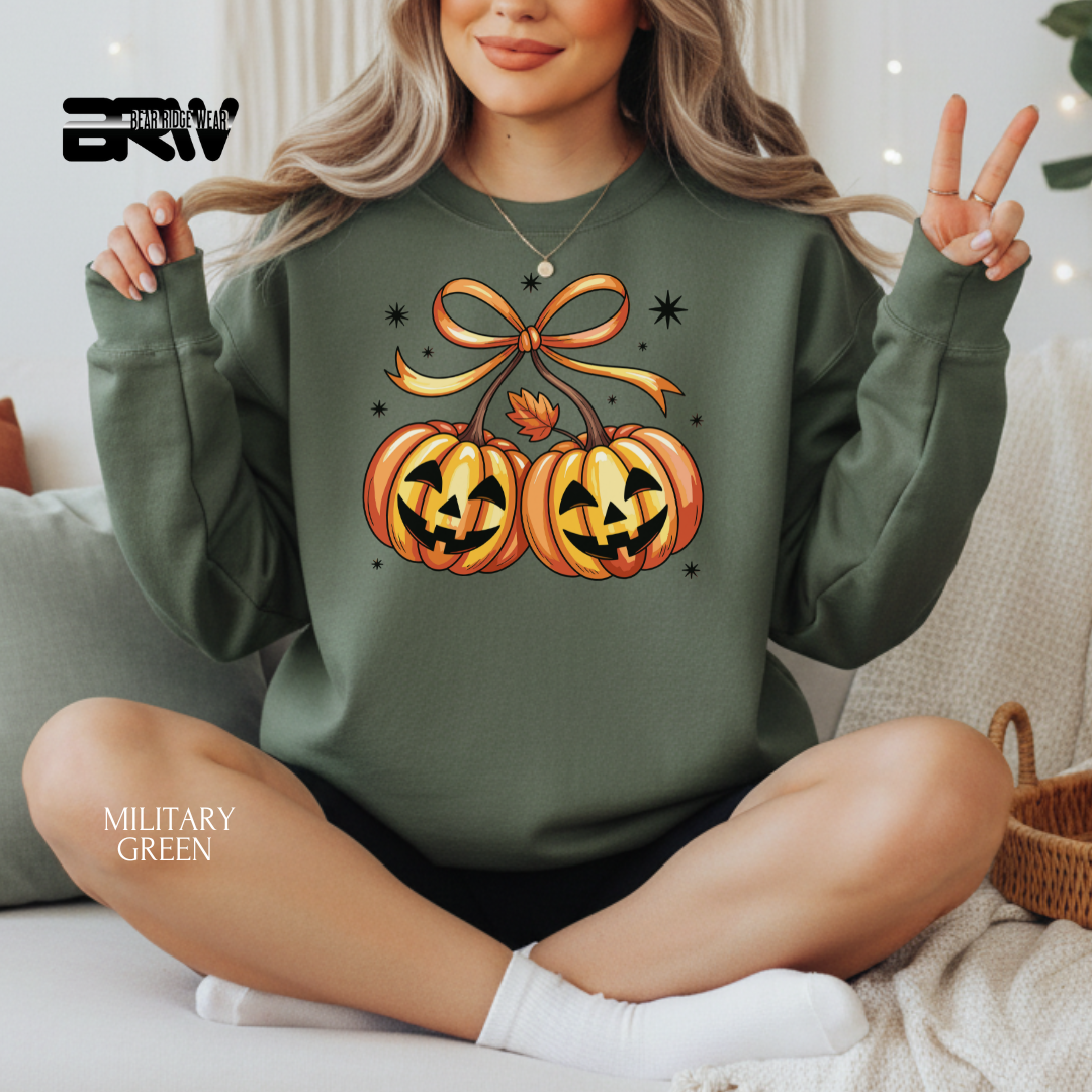 'Pumpkin Cherries' Fall Crewneck Sweatshirt