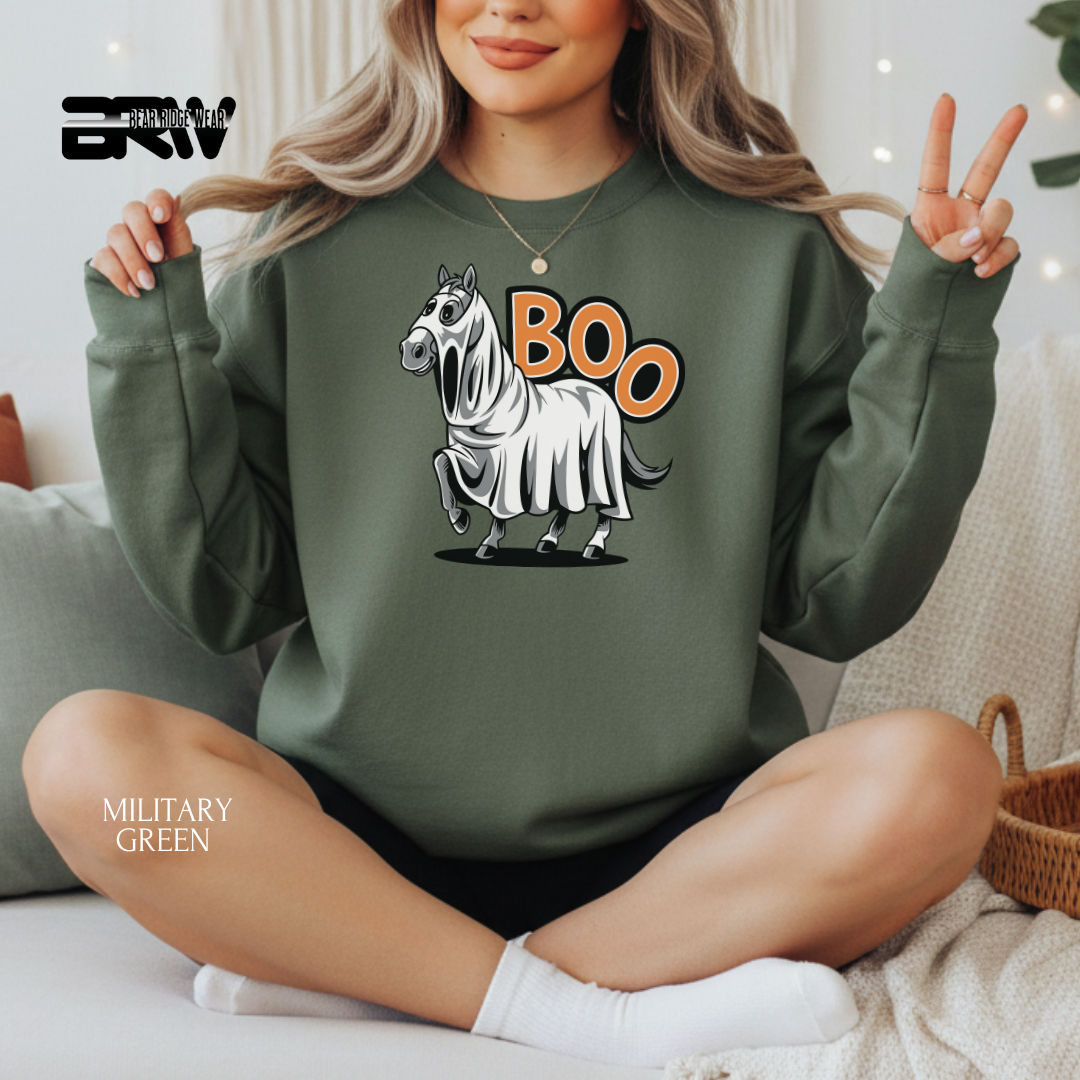 'Horse-Boo' Fall Crewneck Sweatshirt