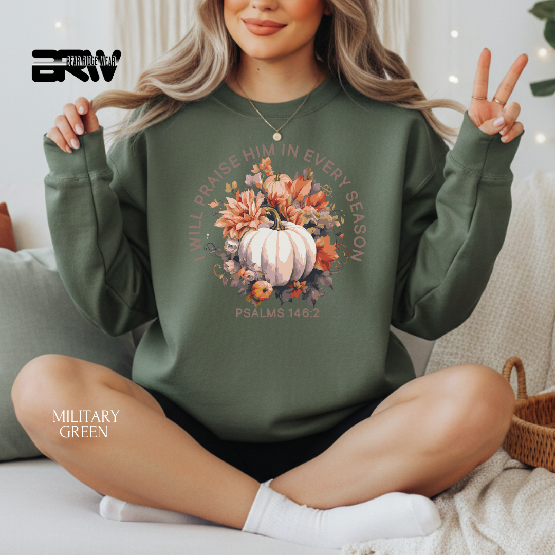 'I Will Praise Him' Fall Crewneck Sweatshirt