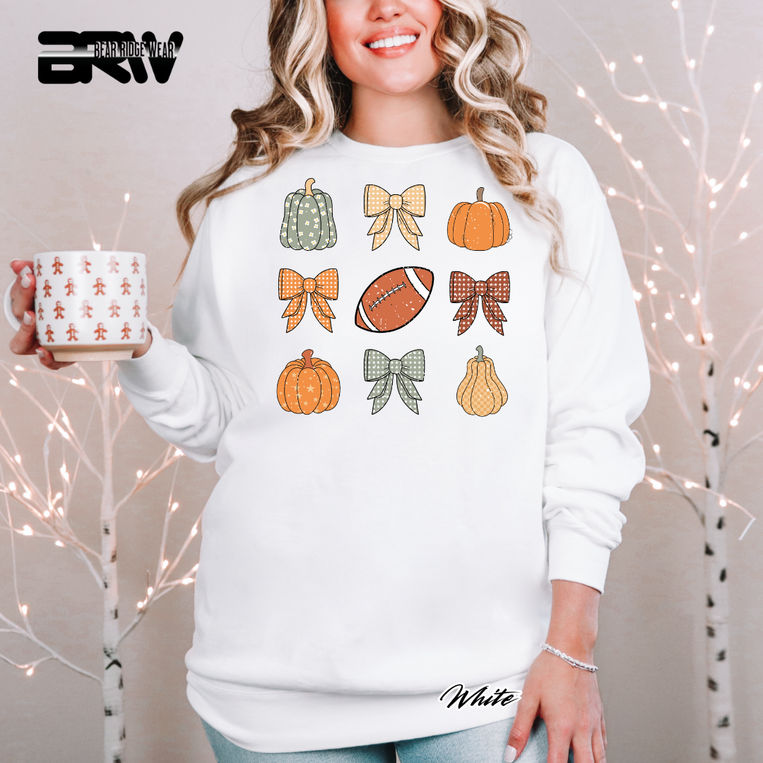 'Pumpkin Distressed football' Fall Long Sleeve Tee