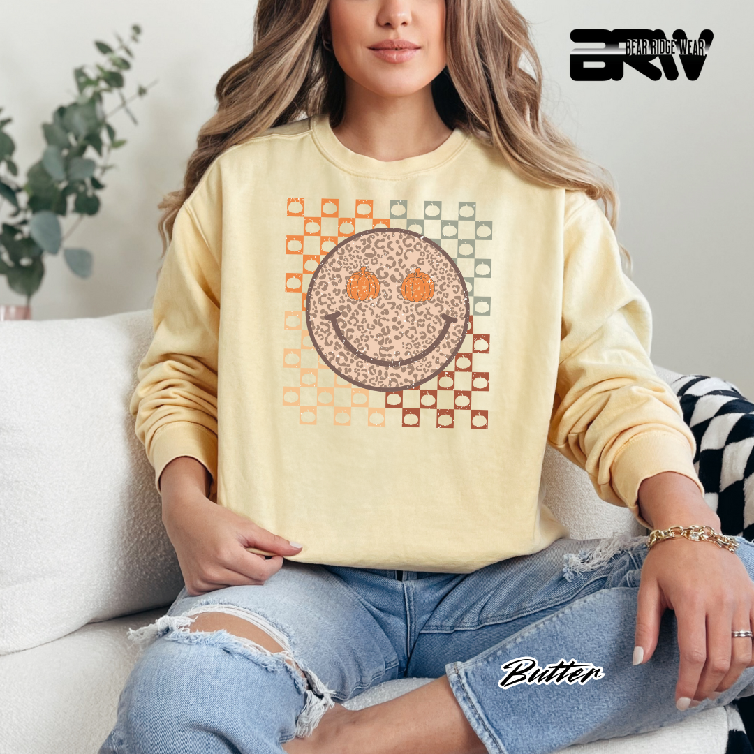 'Happy Face Pumpkin Eyes' Fall Long Sleeve Tee