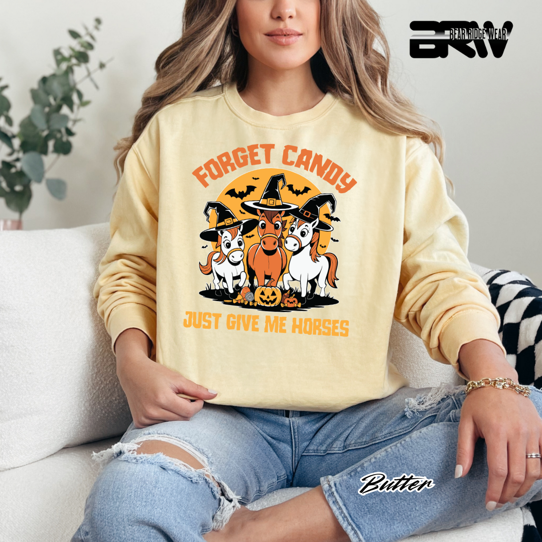 'Forget Candy-Horses' Fall Long Sleeve Tee