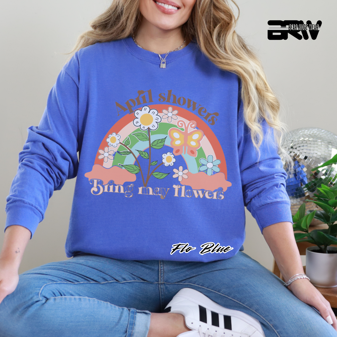 'April Showers, Bring May Flowers' Long Sleeve Tee