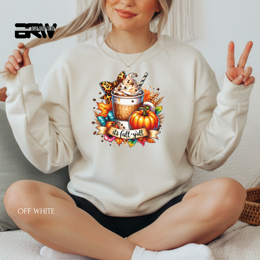 'Its Fall Yall Latte' Fall Crewneck Sweatshirt